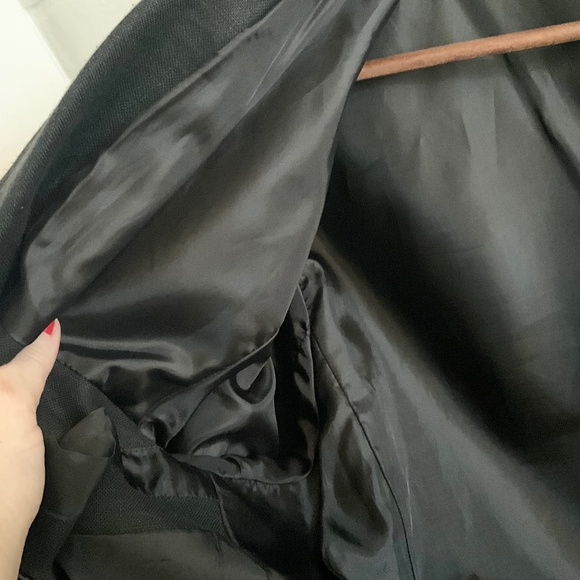 Vintage Men’s blazer overcoat Linen blend Button down Angelico Litrico Black 46L - Picture 14 of 15